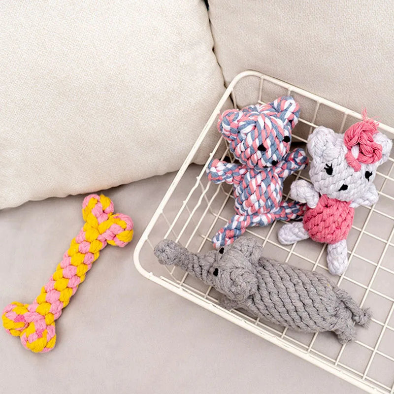 1PC Bite-Resistant Dog Chew Toy – Rope Knot Ball for Teeth Cleaning, Puppy Play, Chewing & Interactive Pet Fun