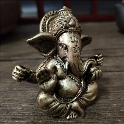 Statue de Ganesha en bronze – Figurine de sculpture du dieu éléphant hindou pour décoration de maison, de bureau, décoration spirituelle et cadeau