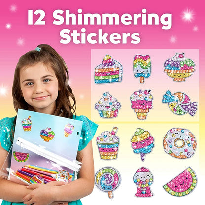 Kit de pegatinas de pintura de diamantes grandes de 12 piezas – Manualidades de mosaico de unicornio, animales y vida marina para niños