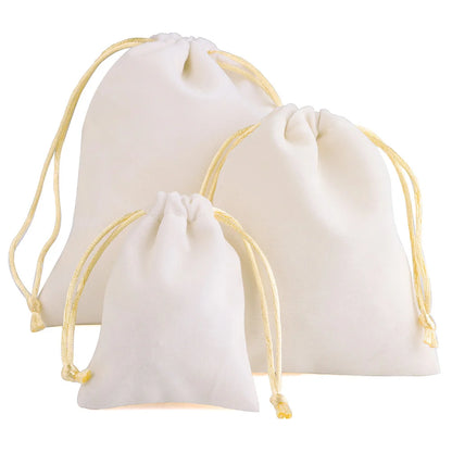Sachets Cadeaux en Velours (10 pièces) – Pochettes Souples pour Bijoux (Bagues, Boucles d'Oreilles, Colliers), Petits Cadeaux, Faveurs de Mariage et Emballages de Noël