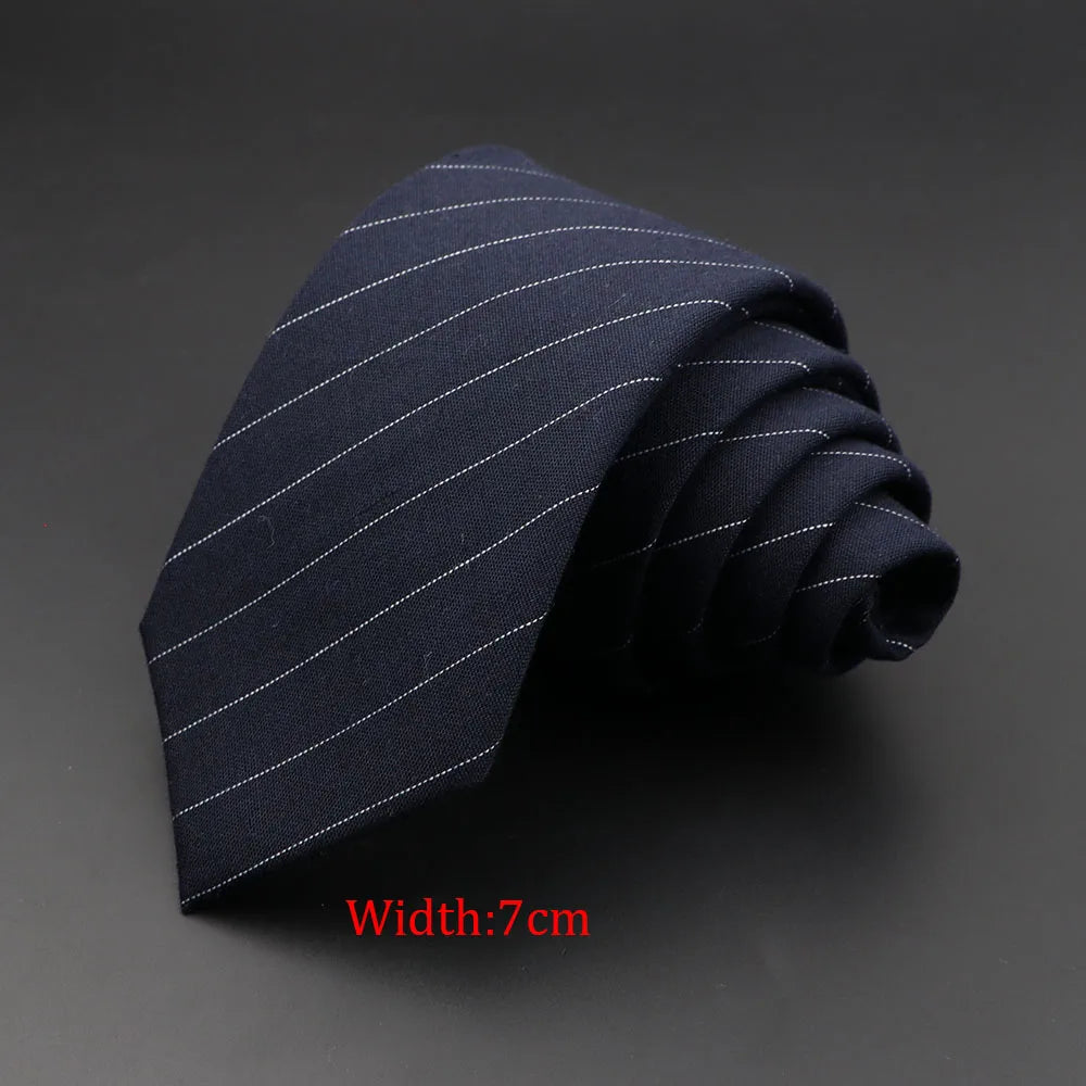 Men's 6cm Handmade Cotton Skinny Plaid Necktie – Slim Striped Grey Tie for Business, Casual & Wedding Wear