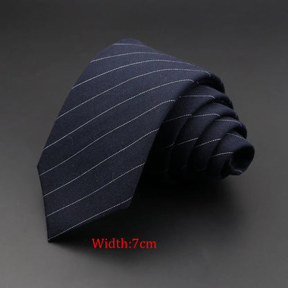 Men's 6cm Handmade Cotton Skinny Plaid Necktie – Slim Striped Grey Tie for Business, Casual & Wedding Wear