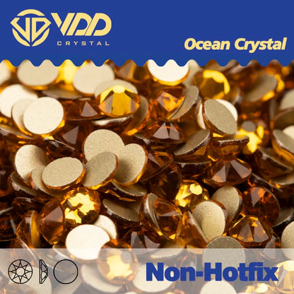 VDD 2088 Crystal Flower Nail Rhinestones – Non-Hotfix 8 Big & 8 Small Flatback Gems for Nail Art & DIY Decorations