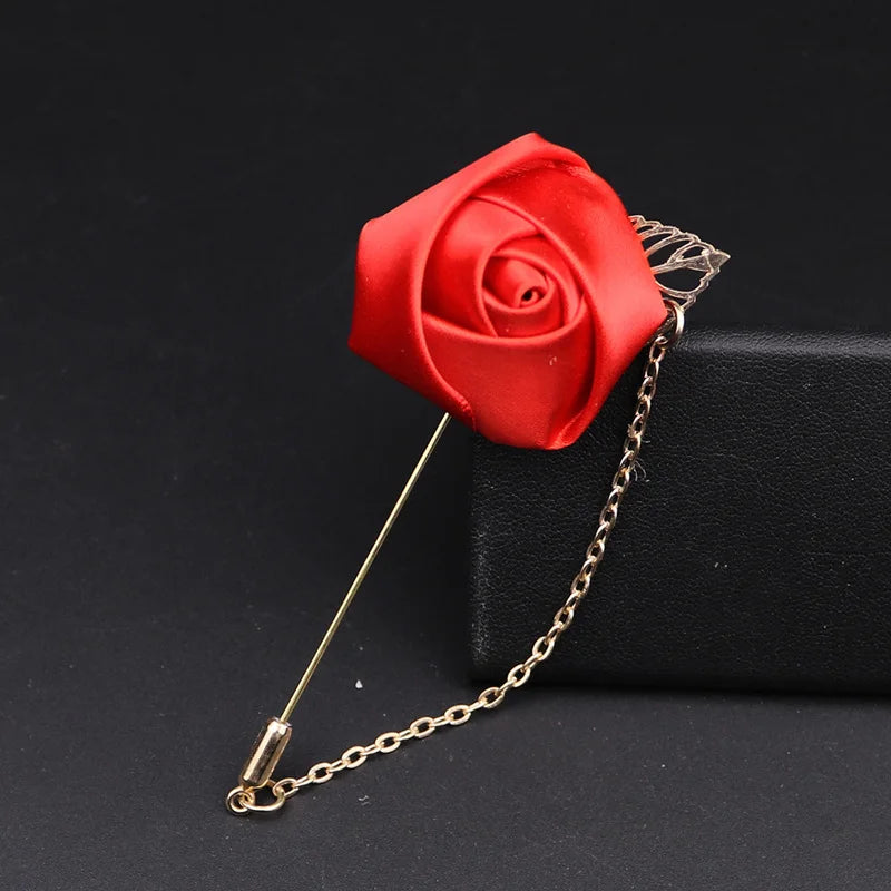 Boutonnière de seda para el novio y padrinos de boda – Pin de solapa floral para bodas, bailes de graduación y eventos formales