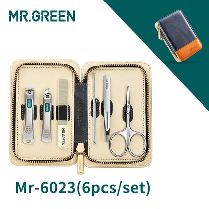 MR.GREEN Stainless Steel Manicure & Pedicure Grooming Kit – Nail Clipper Set with Travel Case for Men & Women