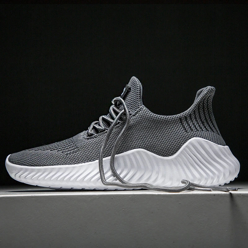 Baskets Blanches Décontractées pour Homme – Chaussures de Marche Respirantes Légères, Baskets de Sport Tendance avec Grandes Tailles
