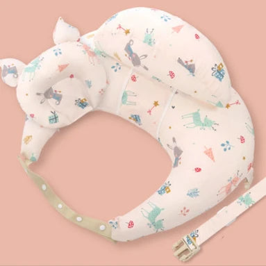 Almohada multifunción de lactancia para bebé con correa para el hombro – Almohada suave de alimentación y soporte de cabeza para recién nacidos con diseño de dibujos animados