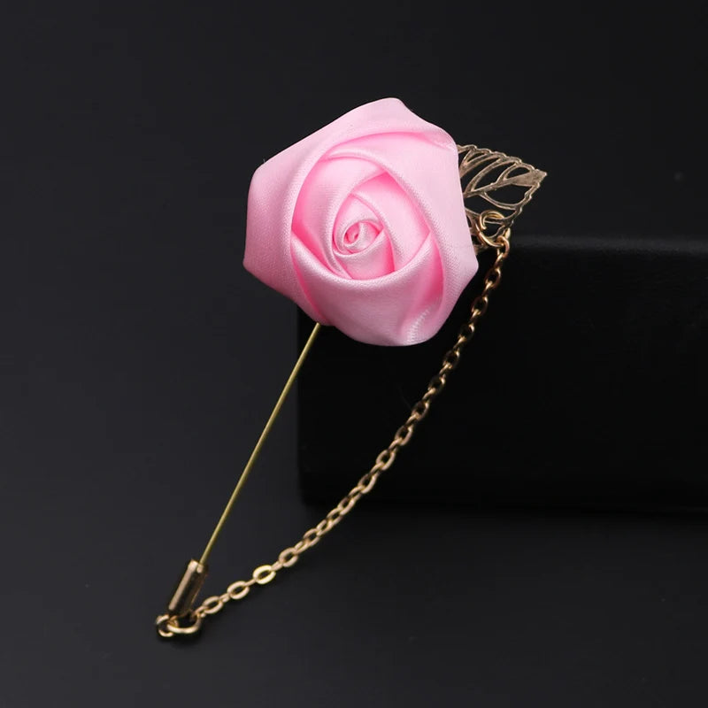 Boutonnière de seda para el novio y padrinos de boda – Pin de solapa floral para bodas, bailes de graduación y eventos formales