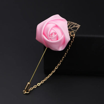 Boutonnière de seda para el novio y padrinos de boda – Pin de solapa floral para bodas, bailes de graduación y eventos formales