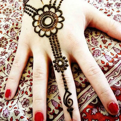 Conos de pasta de henna negra natural para tatuajes temporales – Arte corporal desechable para festivales, fiestas y bodas