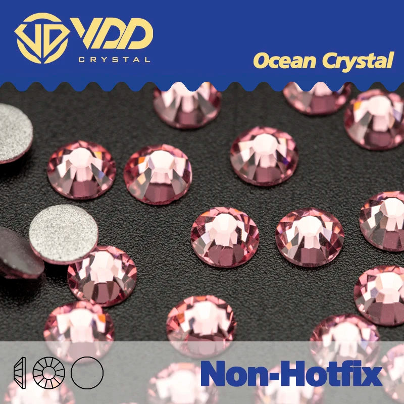 VDD AAAAA Diamantes de Imitación de Cristal de Fondo Plano – Piedras de Cristal Brillantes Sin Fijación en Caliente para Decoración de Uñas, Manualidades y Proyectos de Bricolaje