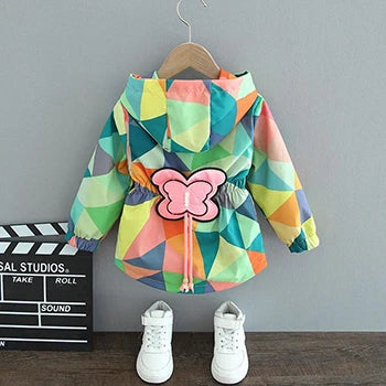 Cute Cartoon Animal Kids Jacket, Hooded Windbreaker for Baby Boys and Girls Ages 1-6, Lightweight Spring and Autumn Zipper Coat