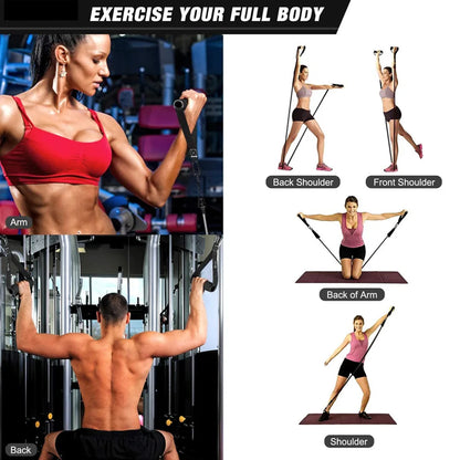 Juego de Bandas de Resistencia para Barra de Ejercicio – Expansor de Cuerda para Pilates y Yoga para Entrenamiento de Fuerza, Fisicoculturismo, Gimnasio en Casa y Ejercicios de Fitness