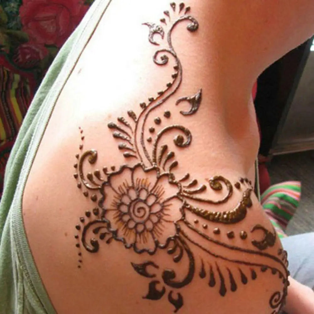 Conos de pasta de henna negra natural para tatuajes temporales – Arte corporal desechable para festivales, fiestas y bodas