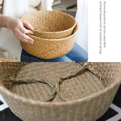 Cesta de mimbre de algas marinas Zerolife – Maceta colgante de ratán natural, cesto de ropa sucia, cesta de pícnic y cesta organizadora para el hogar Cesta Mimbre para plantas, ropa y decoración