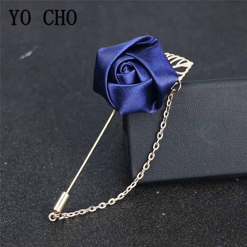 Boutonnière de seda para el novio y padrinos de boda – Pin de solapa floral para bodas, bailes de graduación y eventos formales