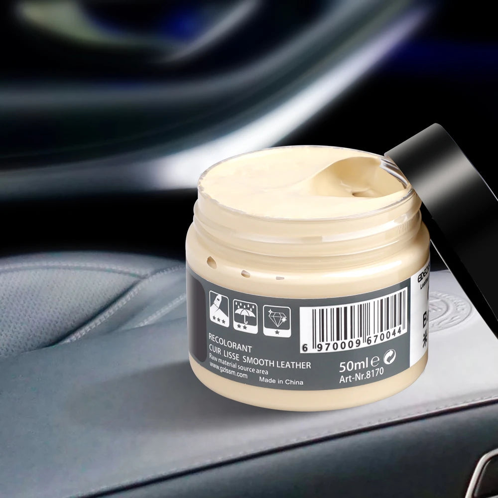 Leather Repair Kit for Car Seats & Furniture – Liquid Leather Recoloring Balm for Scratches, Cracks, Tears & Restoration