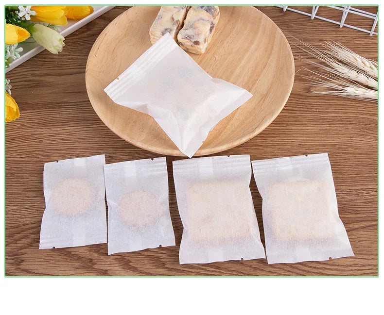 LBSISI Life 50/100PCS White Cotton Paper Candy Bags – DIY Gift Packaging Bags for Birthday, Baby Shower, Cake, Nougat & Party Favors