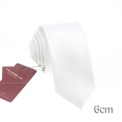 HUISHI Men's Waterproof Jacquard Necktie – 6cm Solid Dark Blue Tie for Business, Weddings & Formal Wear