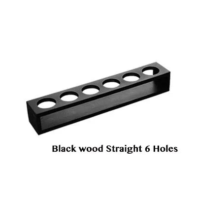 Wooden Acrylic Shot Glass Holder Rack, 6-Hole Single Row Wine Tasting Flight Tray, Shot Glass Display Stand, Bar Drink Serving Tray and Cup Storage Carrier