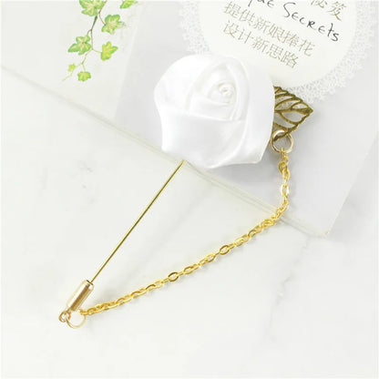 Boutonnière de seda para el novio y padrinos de boda – Pin de solapa floral para bodas, bailes de graduación y eventos formales
