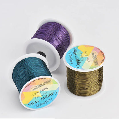 Alambre de Cobre para Joyería Resistente al Deslustre (0.3mm, 0.4mm y 0.5mm) – Alambre para Cuentas de Manualidades para Fabricación de Joyas y Artesanías DIY