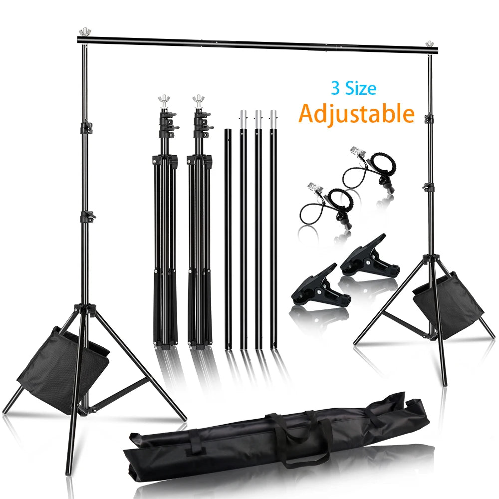 Photography Backdrop Stand Kit – Photo Studio Background Support System with Carry Bag