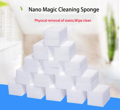 Éponge nettoyante en mélamine – Gomme magique en mousse pour le nettoyage de la cuisine, de la salle de bain et du bureau, tampon récurant polyvalent anti-taches 100 × 60 × 15 mm, 100 pièces
