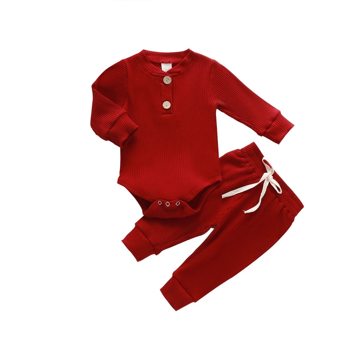 Conjunto de ropa para bebé recién nacido – Body de manga larga acanalado y a cuadros con pantalones elásticos, conjunto de 2 piezas de primavera y otoño para bebés y niñas, conjunto de ropa suave e informal para niños pequeños
