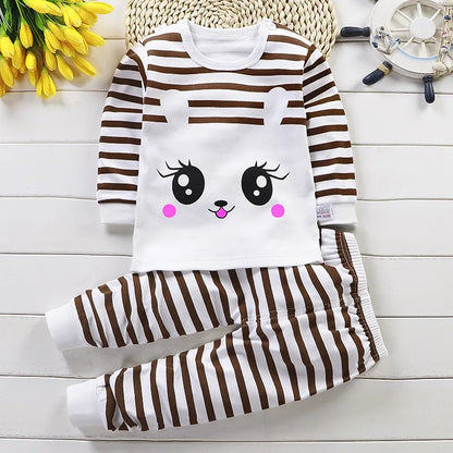 Conjunto de ropa de algodón para niños – Traje de otoño invierno para niños y niñas, cómodo conjunto de pijama de manga larga y pantalones, ropa informal de estar por casa para niños, ropa interior cálida y ropa de regalo de Navidad