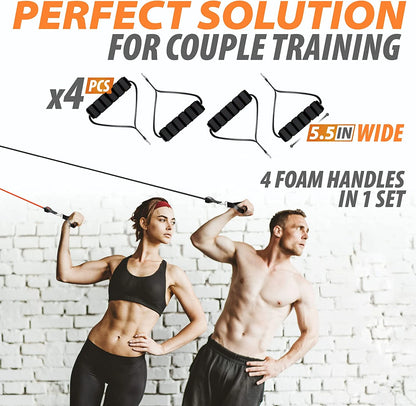 Juego de Bandas de Resistencia para Barra de Ejercicio – Expansor de Cuerda para Pilates y Yoga para Entrenamiento de Fuerza, Fisicoculturismo, Gimnasio en Casa y Ejercicios de Fitness
