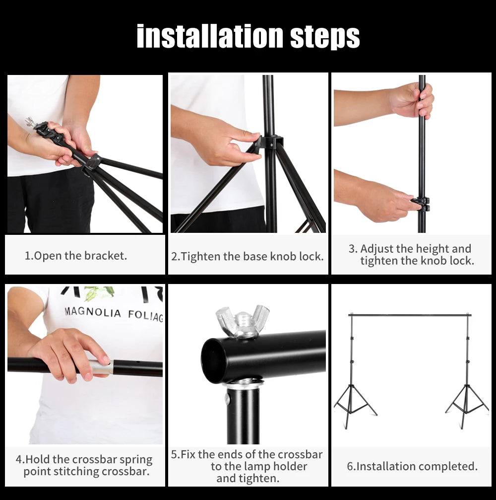Photography Backdrop Stand Kit – Photo Studio Background Support System with Carry Bag