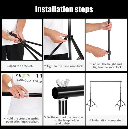 Photography Backdrop Stand Kit – Photo Studio Background Support System with Carry Bag