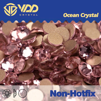 VDD 2088 Crystal Flower Nail Rhinestones – Non-Hotfix 8 Big & 8 Small Flatback Gems for Nail Art & DIY Decorations