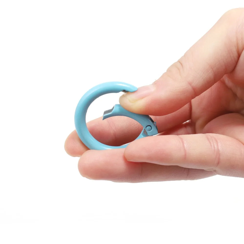 5-Piece Metal Spring O-Ring Carabiner Keychain Clips – Openable Round Buckle Connectors for DIY Keychains, Dog Chains & Jewelry Making