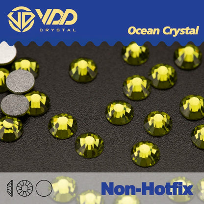 VDD AAAAA Diamantes de Imitación de Cristal de Fondo Plano – Piedras de Cristal Brillantes Sin Fijación en Caliente para Decoración de Uñas, Manualidades y Proyectos de Bricolaje