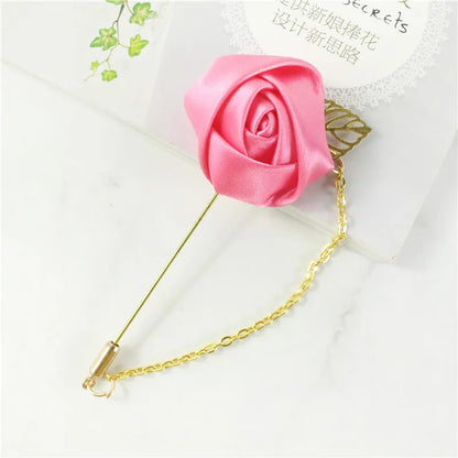 Boutonnière de seda para el novio y padrinos de boda – Pin de solapa floral para bodas, bailes de graduación y eventos formales