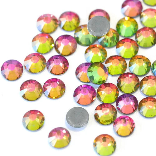 Set de diamantes de imitación de fijación en caliente de 1440 piezas – Piedras de cristal brillante de base plana para decoración de uñas, ropa y manualidades