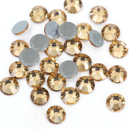 Set de diamantes de imitación de fijación en caliente de 1440 piezas – Piedras de cristal brillante de base plana para decoración de uñas, ropa y manualidades