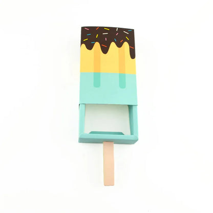 Boîtes à bonbons en papier kraft en forme de crème glacée 5/10 PCS avec plateau coulissant pour pop-corn, cadeaux de fête et emballages cadeaux d'anniversaire