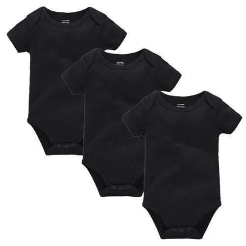 Kavkas Ropa de algodón para bebés – Juego de mamelucos de manga corta de 3 o 5 piezas para recién nacidos, para niños y niñas, mamelucos blancos sólidos de 0 a 24 meses, ropa suave de uso diario para bebés