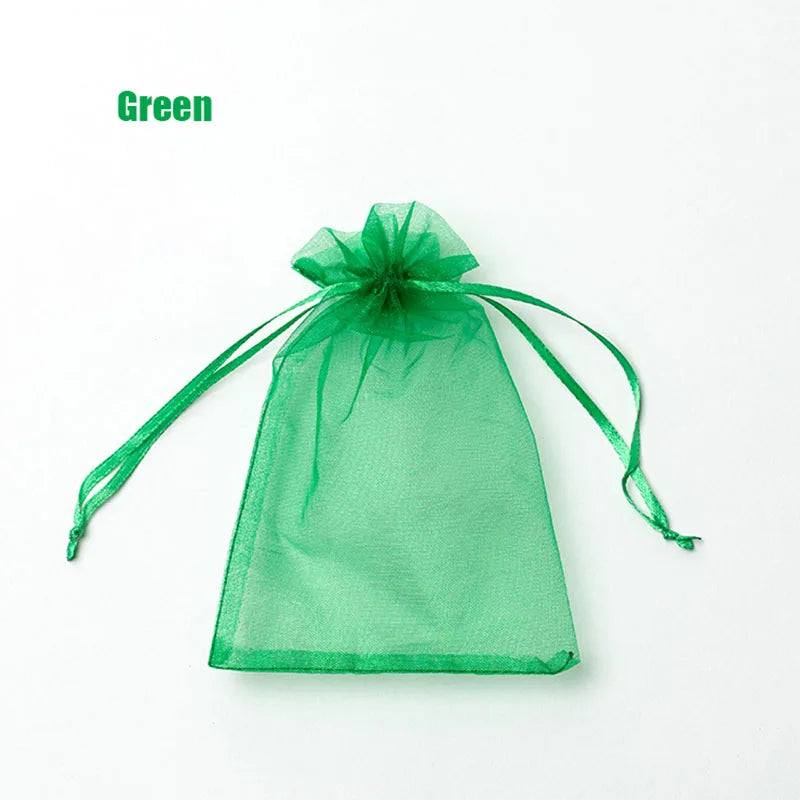 100pcs Organza Gift Bags – 22 Colors Drawstring Jewelry Pouches for Wedding, Christmas, Party Favors, Candy Gifts & Packaging Display