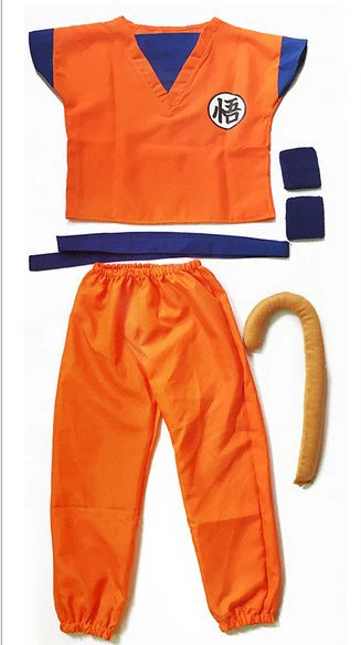 Dragon Cosplay Costume Set – Top, Pants, Belt, Tail, Wrist Accessories, Wig & Shoes for Adults & Kids, Halloween Party & Dress-Up
