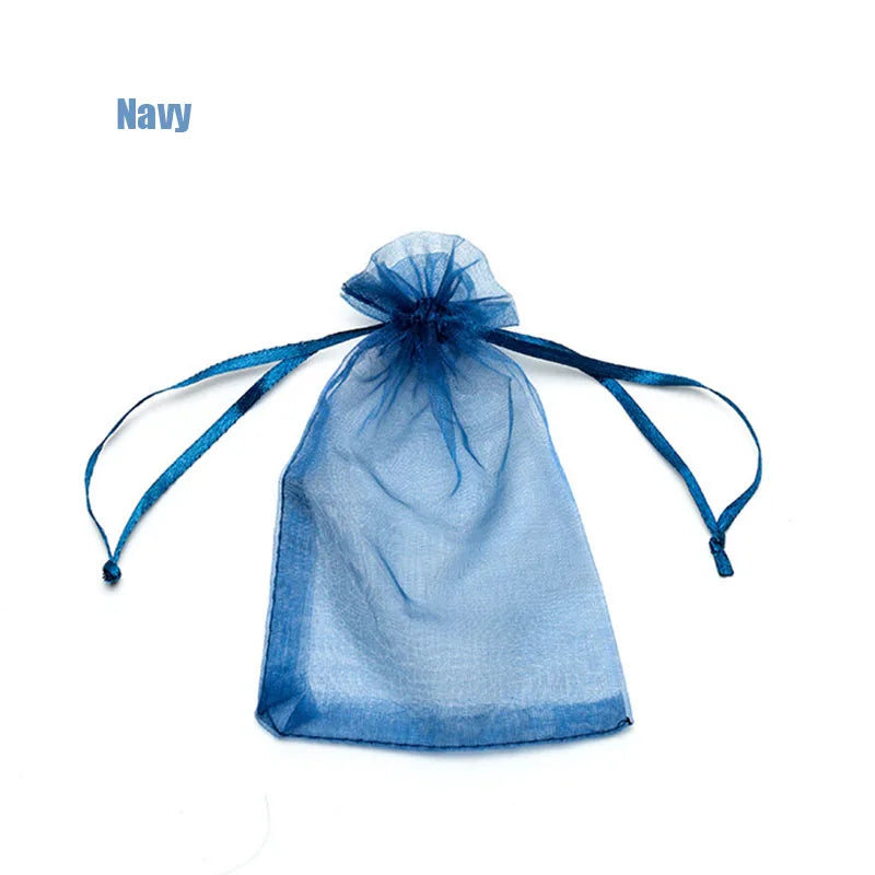 100pcs Organza Gift Bags – 22 Colors Drawstring Jewelry Pouches for Wedding, Christmas, Party Favors, Candy Gifts & Packaging Display