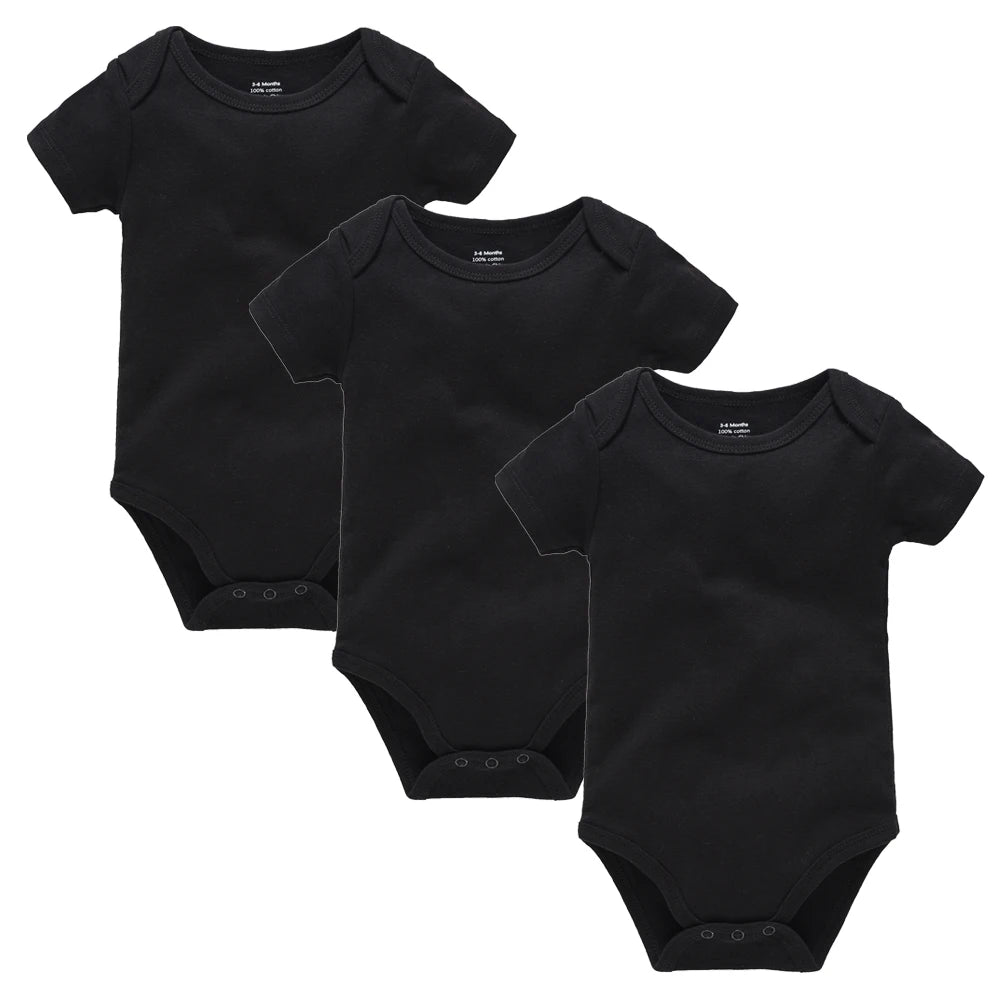 Kavkas Ropa de algodón para bebés – Juego de mamelucos de manga corta de 3 o 5 piezas para recién nacidos, para niños y niñas, mamelucos blancos sólidos de 0 a 24 meses, ropa suave de uso diario para bebés