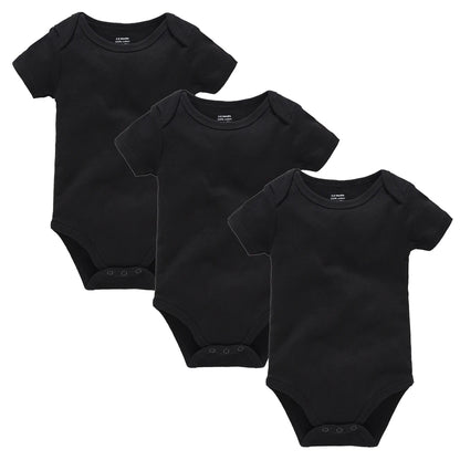 Kavkas Ropa de algodón para bebés – Juego de mamelucos de manga corta de 3 o 5 piezas para recién nacidos, para niños y niñas, mamelucos blancos sólidos de 0 a 24 meses, ropa suave de uso diario para bebés