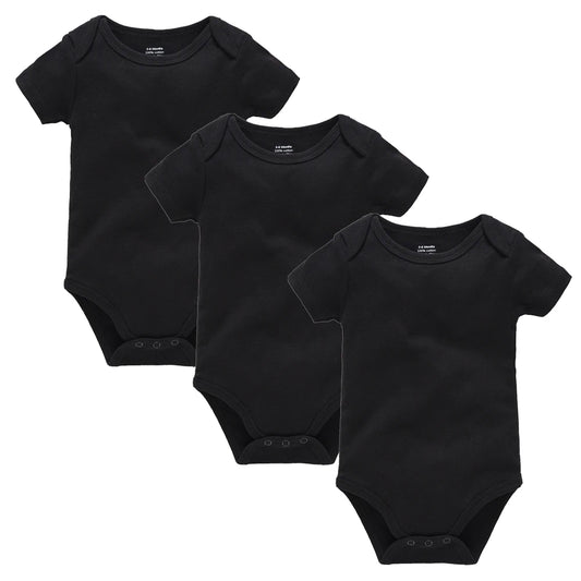 Kavkas Ropa de algodón para bebés – Juego de mamelucos de manga corta de 3 o 5 piezas para recién nacidos, para niños y niñas, mamelucos blancos sólidos de 0 a 24 meses, ropa suave de uso diario para bebés