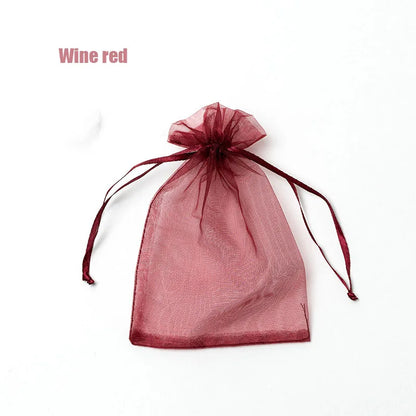 100pcs Organza Gift Bags – 22 Colors Drawstring Jewelry Pouches for Wedding, Christmas, Party Favors, Candy Gifts & Packaging Display