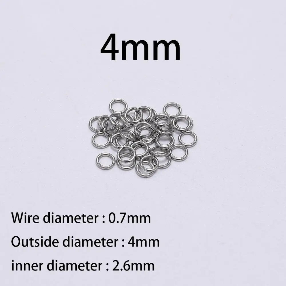 30 à 200 Anneaux de jonction fendus en acier inoxydable (3 à 25 mm) – Connecteurs à boucle ouverte pour la fabrication de bijoux, bracelets, colliers et loisirs créatifs