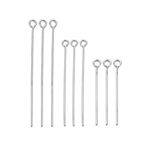 Juego de 50 a 100 imperdibles de acero inoxidable – Alfileres de bola, planos y de ojo chapados en oro y plata para hacer joyas y manualidades DIY